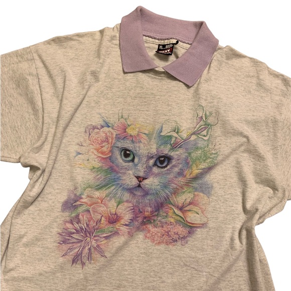 Vintage Tops - Vintage Joan Marie cat shirt